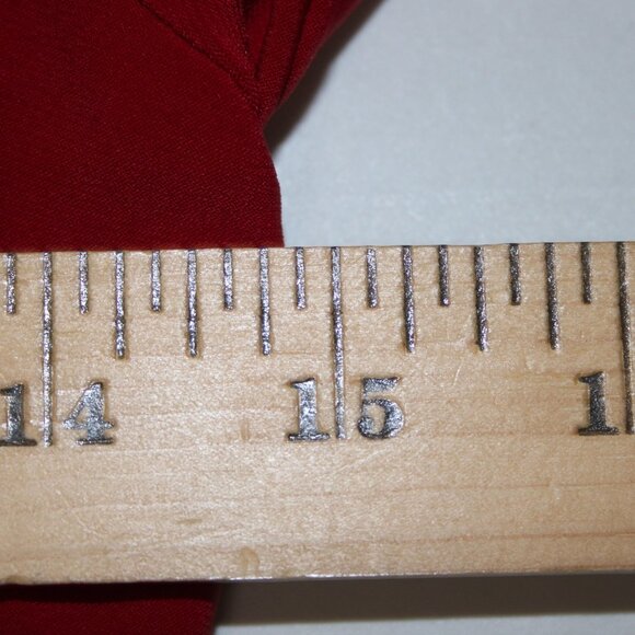 Joseph Ribkoff Dress Sz 6 Red V Neck 3/4 Sleeve Fit Flare Faux Wrap Poly Dress - Picture 12 of 12